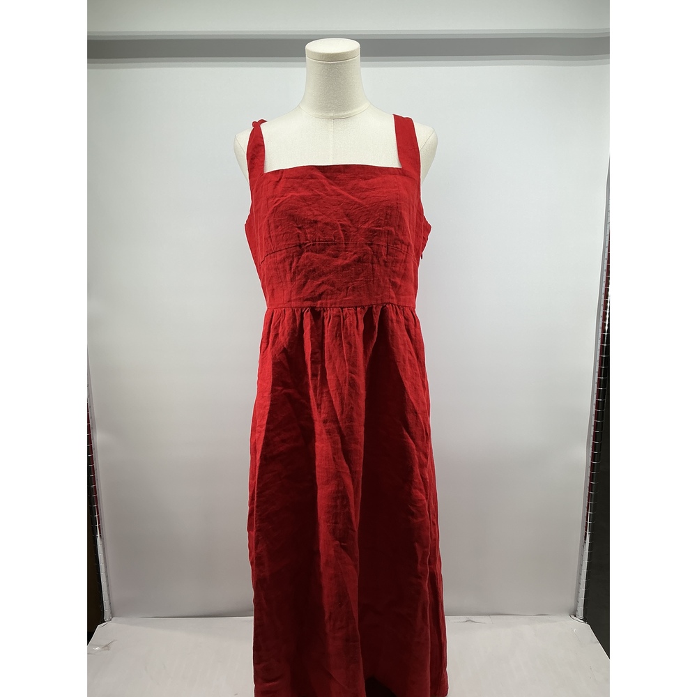100% European Linen Fit & Flare Midi Dress - Picture 2 of 4